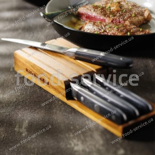 Набір ножів для стейків KitchenAid 4 шт з підставкою KKFTR04SKWM